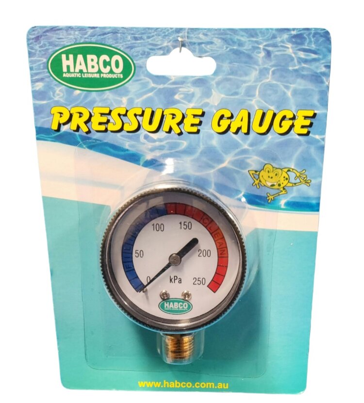 Filter Pressure Gauge LM (Lower Mount) plastic Habco