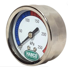 Filter pressure gauge CBM (centre back mount) - plastic- habco