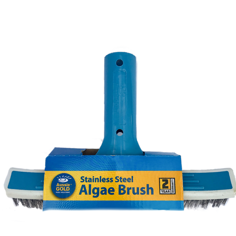 Pool Accessories, Aussie Gold	Stainless Steel 10" Algae Brush. Effectively removes algae with 10" Stainless steel bristles.