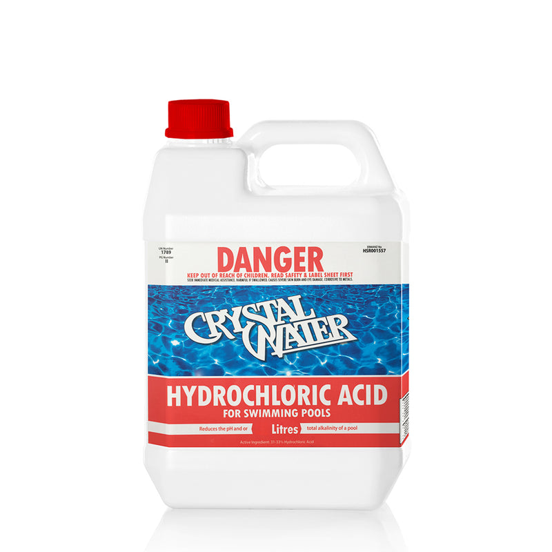 Hydrochloric Acid 5 L Used to lower the ph in swimming pools. Also lowers total alkalinity. 