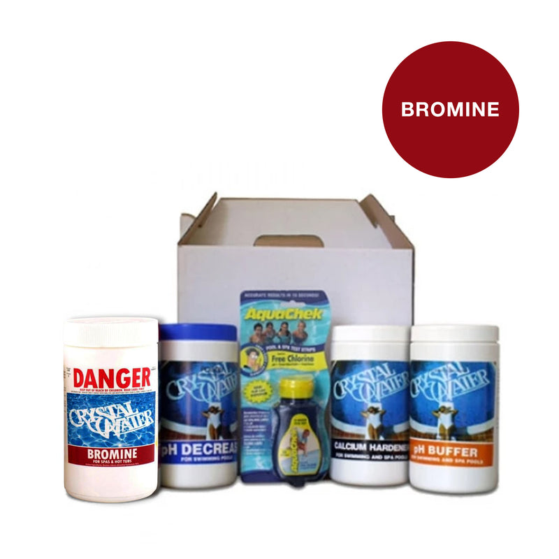 Pool Chemicals, Crystal Water	Spa Startup Kit Bromine. Start up kit is designed for easy convenience with all the products in one box for your initial spa treatment. 