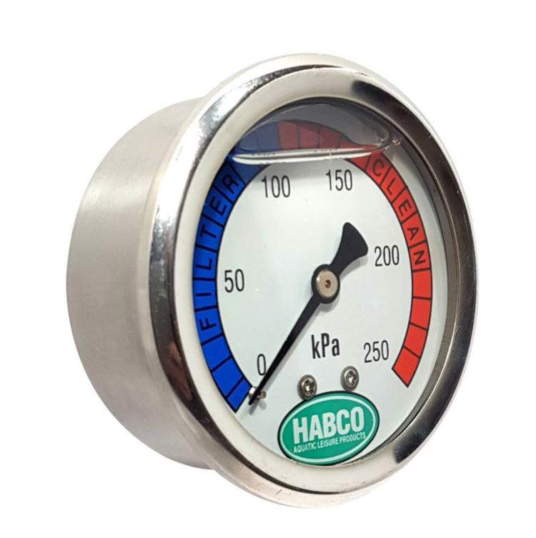 Filter Pressure Gauge - Stainless Steel - CBM Oil Filled - Habco