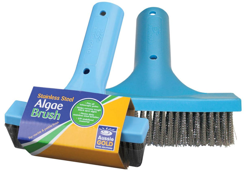 Pool Accessories, Aussie Gold	Stainless Steel 5" Algae Brush. Effectively removes algae with 6" Stainless steel bristles.
