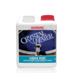 Pool Chemicals, Crystal Water	Liqua Floc 5L. Removes finely suspended particles from cloudy murky water that the filter cannot normally clean.