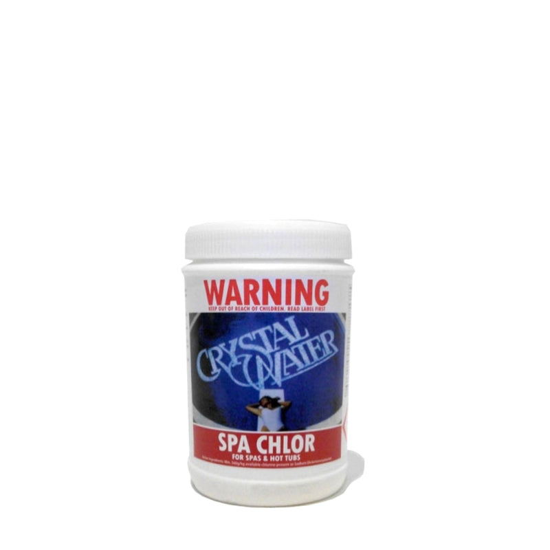 Pool Chemicals, Crystal Water	Spa Chlor 1KG. Stabilised chlorine for spa pools.