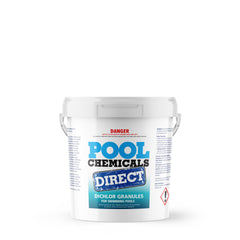 Pool Chemicals, Crystal Water	Pool Dichlor 2KG. Used as a disinfectant, sanitiser, biocide, fungicide and algaecide for pools.