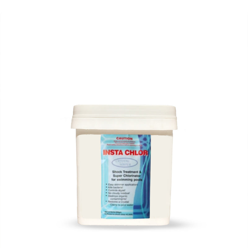 Pool Chemicals, Crystal Water	Insta Chlor 4KG. Shock treatment & super chlorinator for swimming pools.