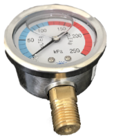 Pressure Gauge LM Oil Filled - Lower Mount - Stainless Steel Aussie Gold